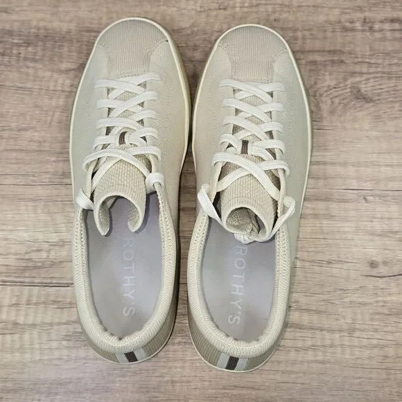 Rothy’s The Lace Up Women's Size 9 Blonde Biscuit Cream Knit Sneakers READ DESCR - Picture 10 of 10